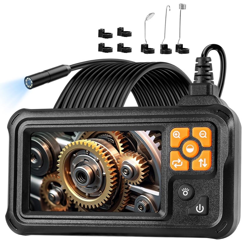 POLEDY Endoscope Camera with Light, 1080P HD Borescope, 8 Adjustable LED Light mit 4.3" IPS Screen Inspection, IP67 Waterproof 16.4ft Snake Camera, Semi-Rigid Cable Inspection - Image 1